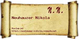 Neuhauzer Nikola névjegykártya